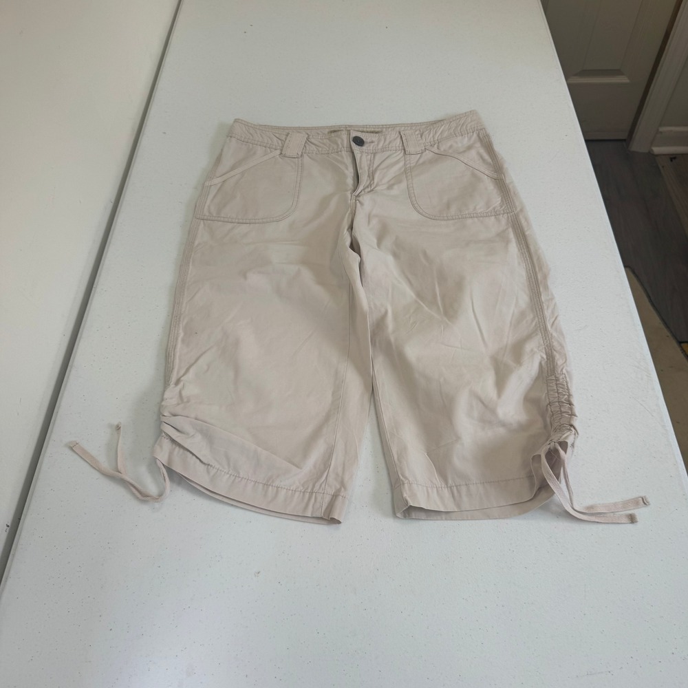 Cabelas Casuals Womens Size 8 Beige‎ Capri Crop Pants Drawstring Outdoor Hiking